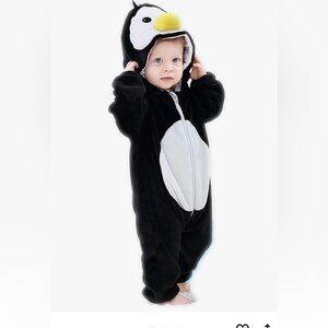 Penguin Hooded Baby Onesie